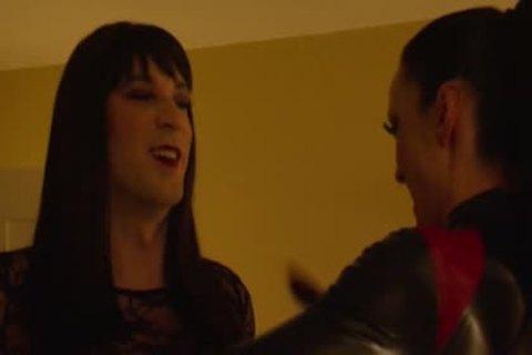 juicy Wife In PVC With Crossdressing husband
