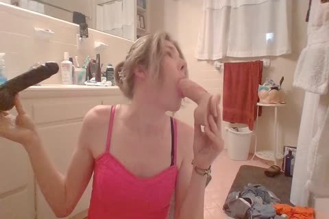 skank Princess Plays With Two Dildos