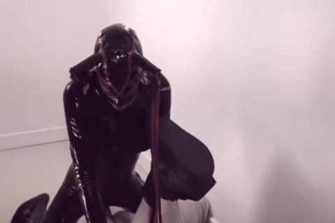 tranny In Latex plows Her bondman lad