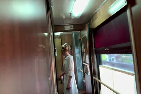 ladyboy drilled Girlfriend In The train whilst No One Sees