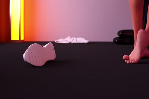 Futanari 3D Animation - large rod Masturbation.