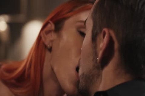 busty Redheaded Caucasian Tbabe Aspen Brooks nails Her guy Dante