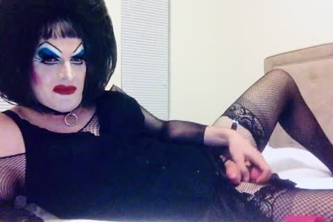 enormous Makeup Sissy SlutDebra Strokes Herself For Web Fans
