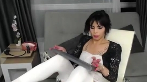 Thin Colombian legal age teenager ladyman In White nylons Strokes Her ramrod Online