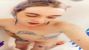 kinky beauty in nature's garb Taking A Shower