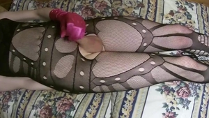 Skinny blond Sissy Joys With Pink fake penis In Solo Action With cumshot