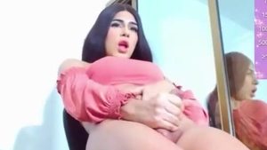 horny latin chick teen Trans playgirl Jerks Off Her large weenie