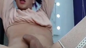 Solo transsexual homemade masturbation