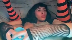 gigantic dick Trans cutie Jerks And Selfsucks On cam