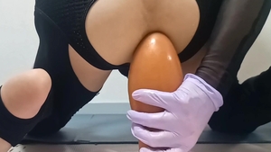 Sissy-Kuroko massive ass-plug