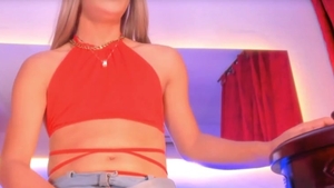 shemale Masturbating Massively Her large 10-Pounder