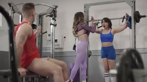 hooker TS Ties Up friend whilst Riding Teachers penis