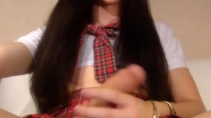 delicious teen tgirl Masturbates Her gigantic penis