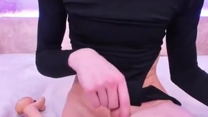 19yo Skinny And Tall Femboy With pretty Feet Legs Tugs Her gigantic penis